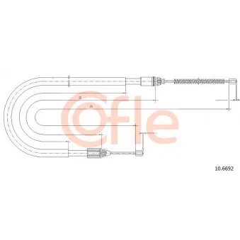 Tirette à câble, frein de stationnement COFLE 92.10.6692 pour RENAULT MEGANE 1.9 dT - 90cv
