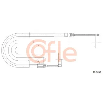 Tirette à câble, frein de stationnement COFLE 92.10.6693 pour RENAULT MEGANE 2.0 16V - 147cv