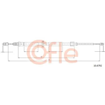 Tirette à câble, frein de stationnement COFLE 92.10.6792 pour RENAULT MEGANE 1.6 16V - 110cv