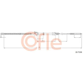 Tirette à câble, frein de stationnement COFLE 92.10.7136 pour VOLVO 940 60 1.7 SDI - 60cv