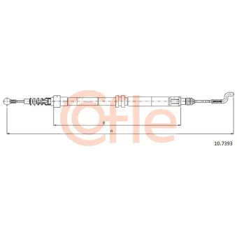 Tirette à câble, frein de stationnement COFLE 92.10.7393 pour VOLKSWAGEN TRANSPORTER - COMBI 2.0 - 84cv