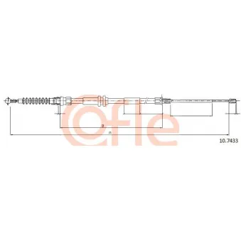 Tirette à câble, frein de stationnement COFLE OEM 2K3609721B