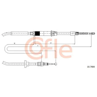 Tirette à câble, frein de stationnement COFLE OEM 3B0609721AA