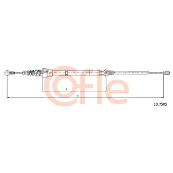 Tirette à câble, frein de stationnement COFLE 92.10.7505 pour SEAT LEON 1.9 TDI - 90cv