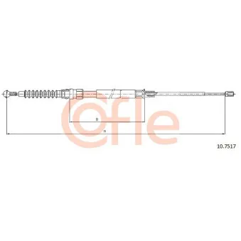 Tirette à câble, frein de stationnement COFLE 92.10.7517 pour AUDI A3 1.6 TDI - 105cv