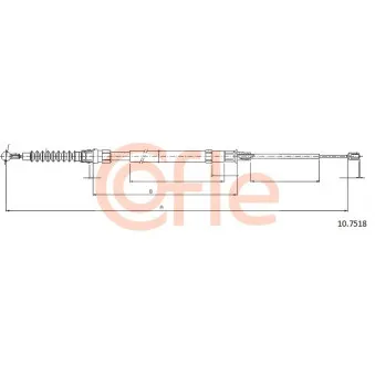 Tirette à câble, frein de stationnement COFLE 92.10.7518 pour AUDI A3 1.6 TDI - 105cv