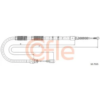 Tirette à câble, frein de stationnement COFLE 92.10.7535 pour AUDI A4 3.0 TDI quattro - 233cv
