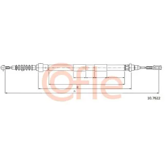 Tirette à câble, frein de stationnement COFLE 92.10.7622 pour VOLKSWAGEN SHARAN 2.8 V6 24V - 204cv