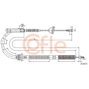 COFLE 92.10.8171 - Tirette à câble, frein de stationnement
