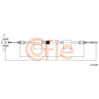 Tirette à câble, frein de stationnement COFLE 92.10.8188 pour VOLVO XC90 D5 AWD - 200cv