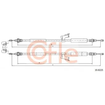 Tirette à câble, frein de stationnement COFLE 92.10.8225 pour VOLVO S40 T5 - 220cv