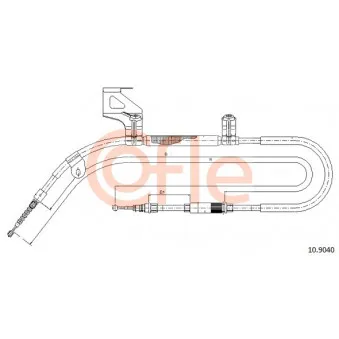 Tirette à câble, frein de stationnement COFLE 92.10.9040 pour SKODA FELICIA 2.5 TDI - 163cv