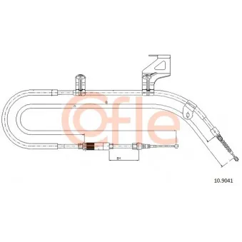 Tirette à câble, frein de stationnement COFLE 92.10.9041 pour SKODA FELICIA 2.5 TDI - 163cv