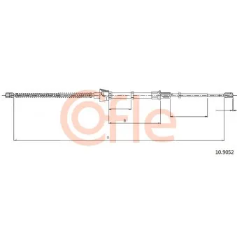 Tirette à câble, frein de stationnement COFLE 92.10.9052 pour SKODA FABIA 1.4 TDI - 70cv