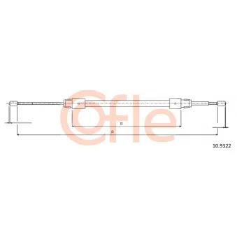 Tirette à câble, frein de stationnement COFLE 92.10.9322 pour MERCEDES-BENZ CLASSE A A 170 CDI - 90cv