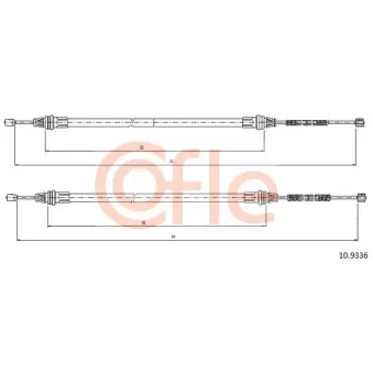 Tirette à câble, frein de stationnement COFLE 92.10.9336 pour TOYOTA PREVIA 0.7 - 61cv