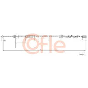 COFLE 92.10.9891 - Tirette à câble, frein de stationnement