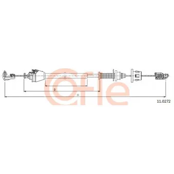 Câble d'accélération COFLE 92.11.0272 pour RENAULT LAGUNA 2.0 DCI - 173cv