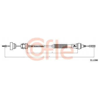 Tirette à câble, commande d'embrayage COFLE 92.11.2280 pour CITROEN BERLINGO 1.8 D - 58cv