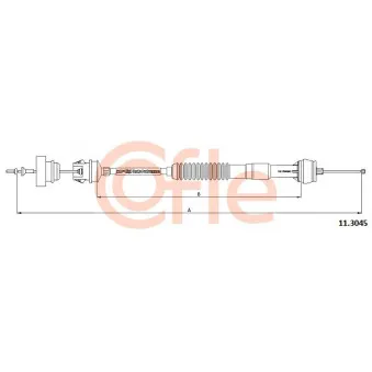 Tirette à câble, commande d'embrayage COFLE 92.11.3045 pour PEUGEOT 306 1.9 D - 68cv