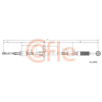 Tirette à câble, boîte de vitesse manuelle COFLE 92.11.3351 pour MERCEDES-BENZ CLASSE V V 220 CDI - 122cv