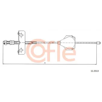 Tirette à câble, frein de stationnement COFLE 92.11.5513 pour FORD MONDEO 2.0 TDCi - 115cv