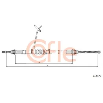 Tirette à câble, frein de stationnement COFLE 92.11.5579 pour FORD TRANSIT 2.4 DI - 90cv