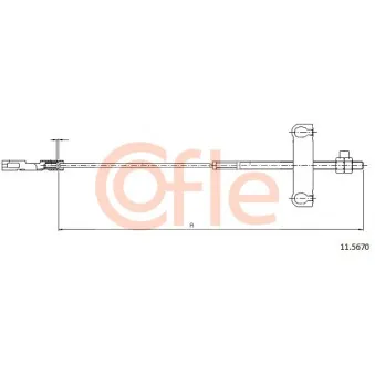 Tirette à câble, frein de stationnement COFLE 92.11.5670 pour SKODA FABIA 2.0 DI - 100cv
