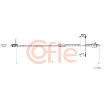Tirette à câble, frein de stationnement COFLE 92.11.5671 pour FORD TRANSIT 2.4 TDCi - 137cv