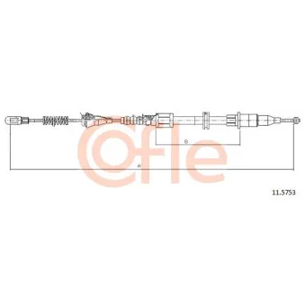 Tirette à câble, frein de stationnement COFLE 92.11.5753 pour OPEL TIGRA 1.4 16V - 90cv