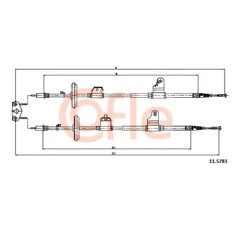 Tirette à câble, frein de stationnement COFLE OEM 522165