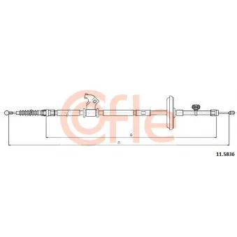 COFLE 92.11.5836 - Tirette à câble, frein de stationnement
