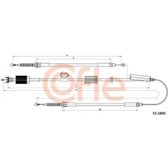 Tirette à câble, frein de stationnement COFLE OEM 522136
