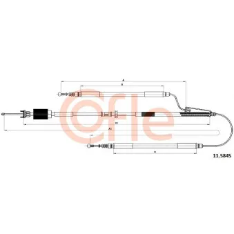 Tirette à câble, frein de stationnement COFLE 92.11.5845 pour OPEL INSIGNIA 2.8 V6 Turbo - 260cv