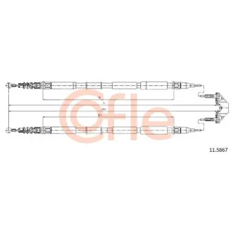 Tirette à câble, frein de stationnement COFLE 92.11.5867 pour OPEL ZAFIRA 2.0 - 200cv