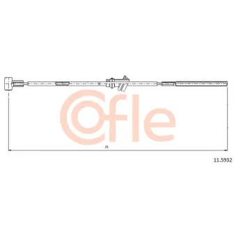Tirette à câble, frein de stationnement COFLE 92.11.5932 pour OPEL ASTRA 1.6 i 16V - 101cv