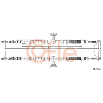Tirette à câble, frein de stationnement COFLE 92.11.5945 pour OPEL SIGNUM 2.8 V6 Turbo - 250cv