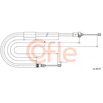Tirette à câble, frein de stationnement COFLE 92.11.6572 pour ASTON MARTIN V8 1.2 16V Hi-Flex - 75cv