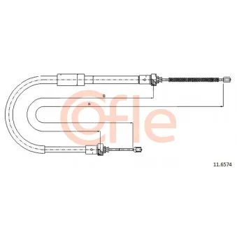 Tirette à câble, frein de stationnement COFLE 92.11.6574 pour ASTON MARTIN V8 1.2 16V Hi-Flex - 75cv