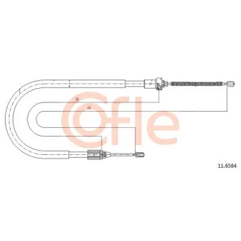 Tirette à câble, frein de stationnement COFLE 92.11.6584 pour RENAULT CLIO 1.2 LPG - 60cv