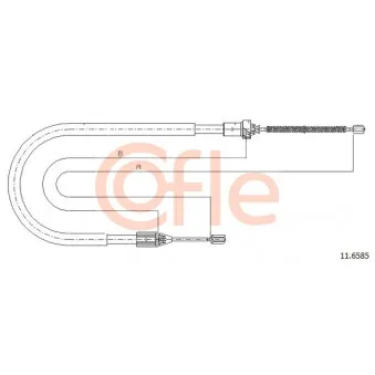 Tirette à câble, frein de stationnement COFLE 92.11.6585 pour RENAULT CLIO 1.2 LPG - 60cv