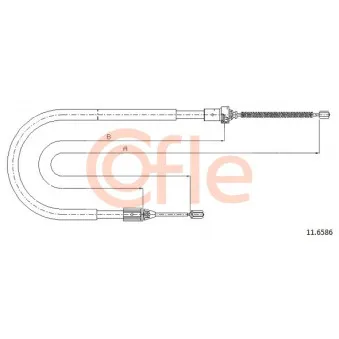 Tirette à câble, frein de stationnement COFLE 92.11.6586 pour RENAULT CLIO 1.2 LPG - 60cv