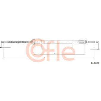 Tirette à câble, frein de stationnement COFLE 92.11.6596 pour RENAULT CLIO 1.4 16V - 98cv