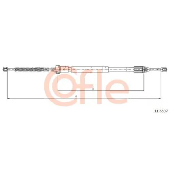 Tirette à câble, frein de stationnement COFLE 92.11.6597 pour RENAULT CLIO 1.2 LPG - 60cv