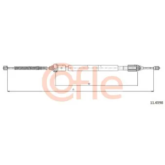 Tirette à câble, frein de stationnement COFLE 92.11.6598 pour RENAULT CLIO 1.2 LPG - 60cv