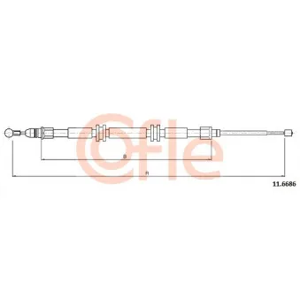 Tirette à câble, frein de stationnement COFLE 92.11.6686 pour RENAULT KANGOO 1.2 TCe 115 - 115cv