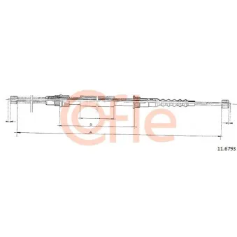 Tirette à câble, frein de stationnement COFLE 92.11.6793 pour RENAULT TRAFIC 1.7 - 68cv