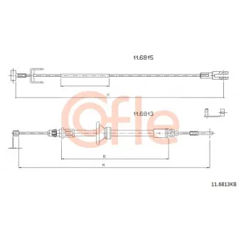 Tirette à câble, frein de stationnement COFLE OEM 93168971