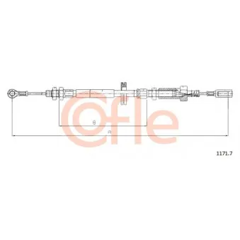 Tirette à câble, frein de stationnement COFLE 92.1171.7 pour MERCEDES-BENZ SPRINTER 2.8 HDI 4x4 - 128cv