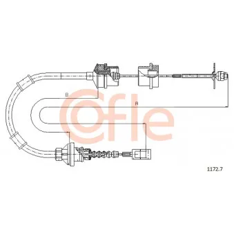 Tirette à câble, commande d'embrayage COFLE 92.1172.7 pour FIAT DUCATO 2.8 JTD Power - 146cv